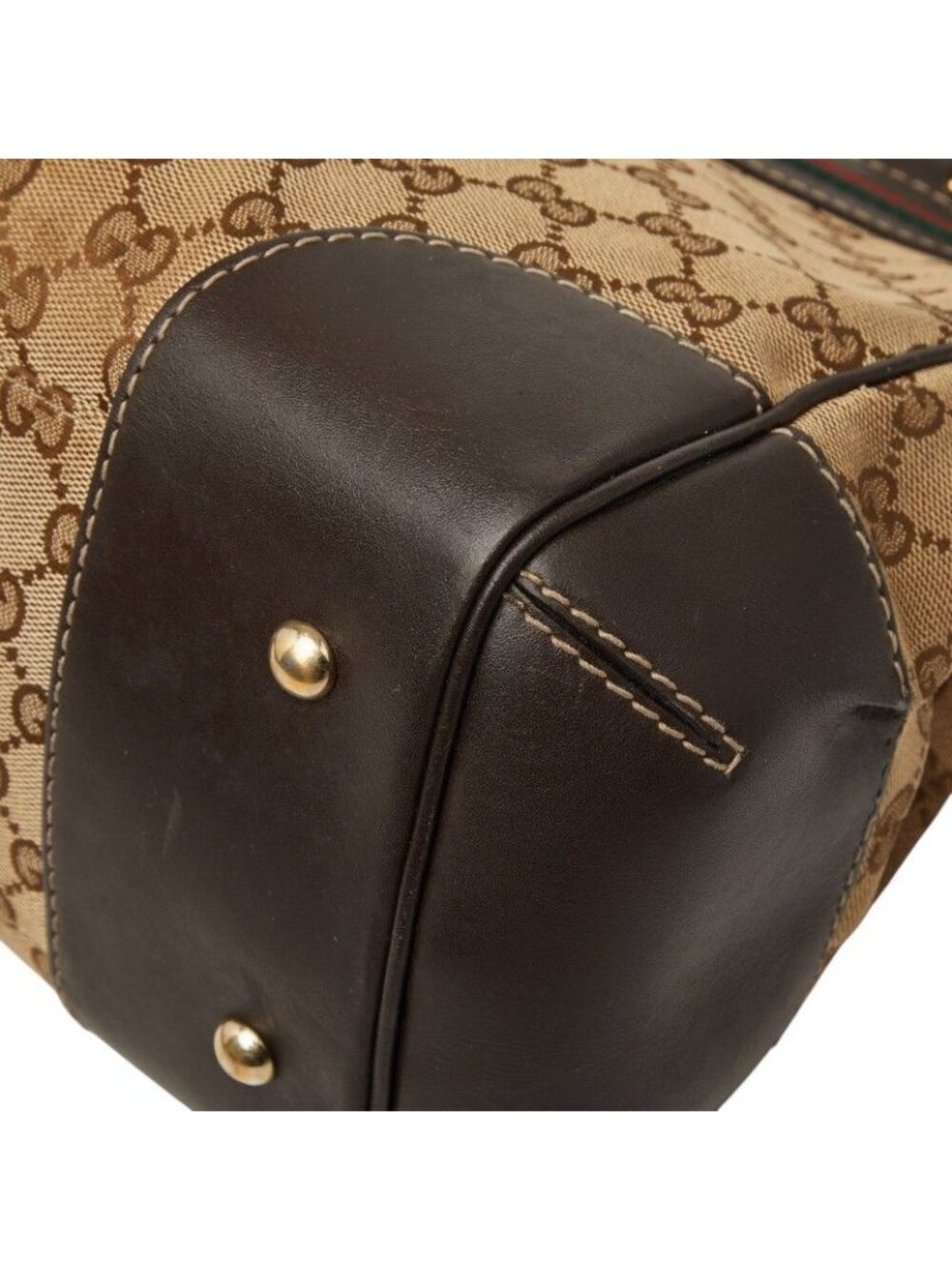 Gucci GG Canvas Tote Beige Leather - Picture 4 of 10